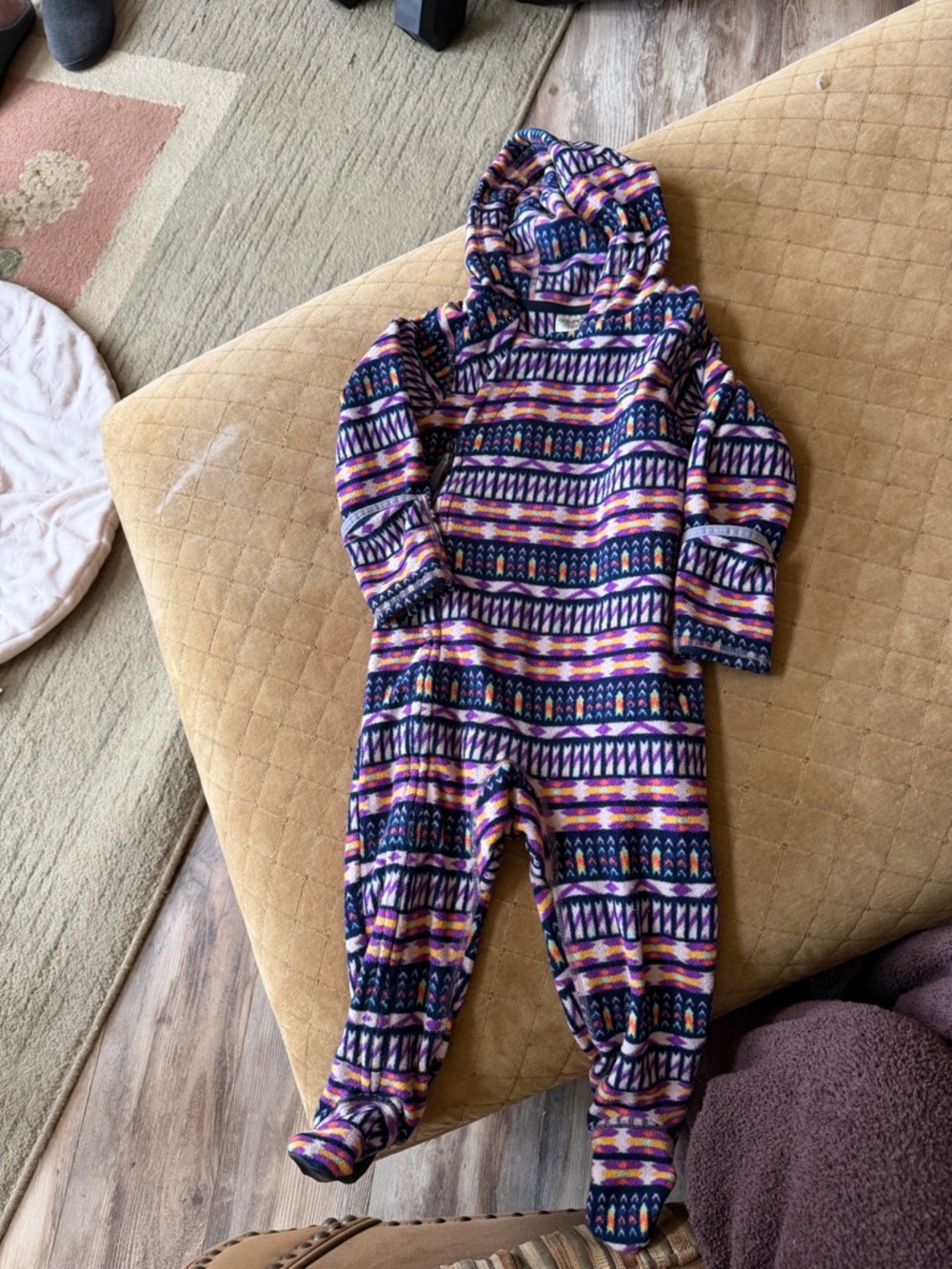 Patagonia Multicolor Geometric Hooded Baby Fleece